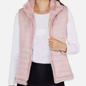 Nicole Miller Faux Fur Reversible Vest